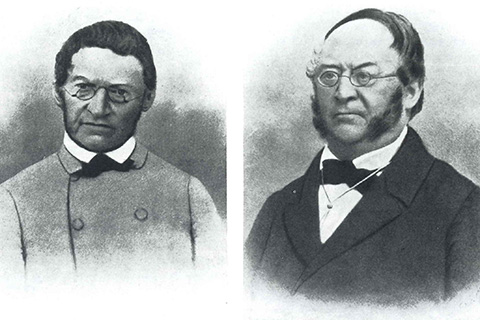 Glasfabrik Crengeldanzの創設者Theodor Müllensiefen (左：1802 – 1879) Gustav Müllensiefen (右：1799 - 1874)