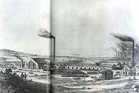 1879年、セント・ヘレンズのCowley Hillガラス工場